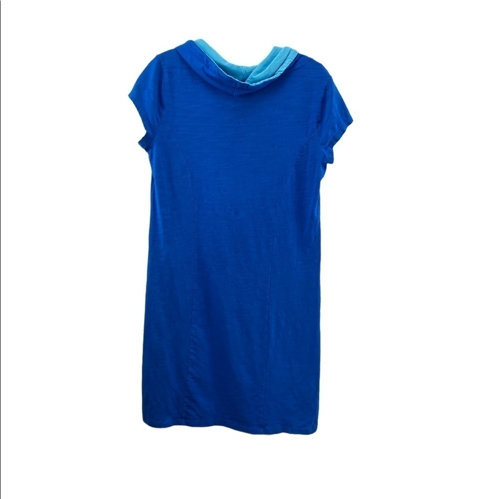 Zenergy By Chico's Shea Knit Bi-color Blue Cowl Neck Active Mini Dress 0/Small